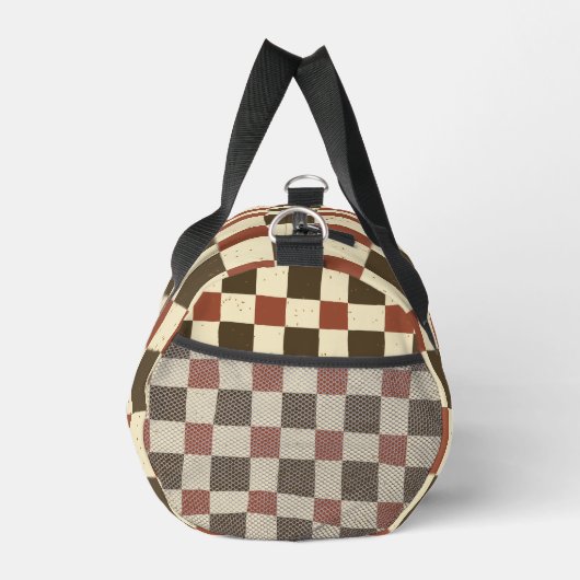 Getrocknete verlassend Farben Braun Beige Gingham  Duffle Bag (Rechts)