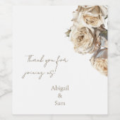 Getrocknete weiße Rosen Personalisierte Namen Gefa Weinetikett (Einzelnes Label)