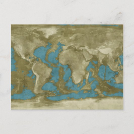 Getrocknete Weltkarte Postkarte (Vorderseite)