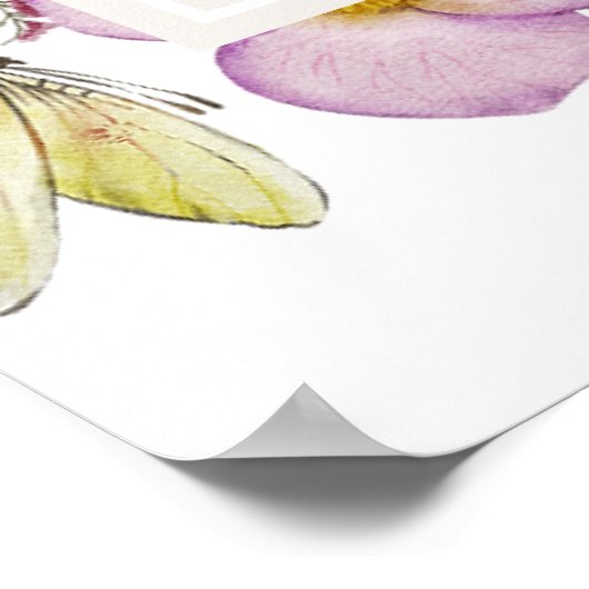 Getrocknete Wildblume Babydusche Begrüßungszeichen Poster (Ecke)