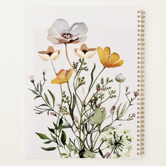 Getrocknete Wildblume Bouquet Ernennung Buch 2026 Planer (Rückseite)