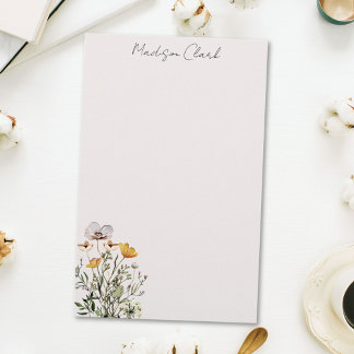 Getrocknete Wildblume Bouquet Personalisierter Nam Briefpapier