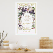 Getrocknete Wildblume Bridal Tea Willkommen Poster (Küche)