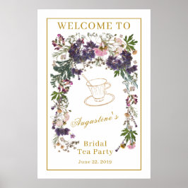 Getrocknete Wildblume Bridal Tea Willkommen Poster