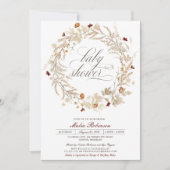 Getrocknete Wildblumen Herbst Herbst Babydusche Einladung (Vorderseite)