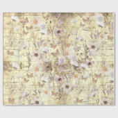 getrocknete Wildblumen Schmetterlinge Geschenkpapier (Flach)