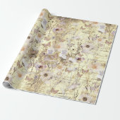 getrocknete Wildblumen Schmetterlinge Geschenkpapier (Ungerollt)