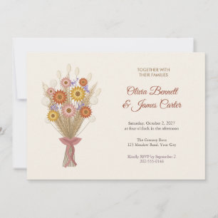 Getrockneter Blumenstrauß Boho-Hochzeitseinladung Einladung