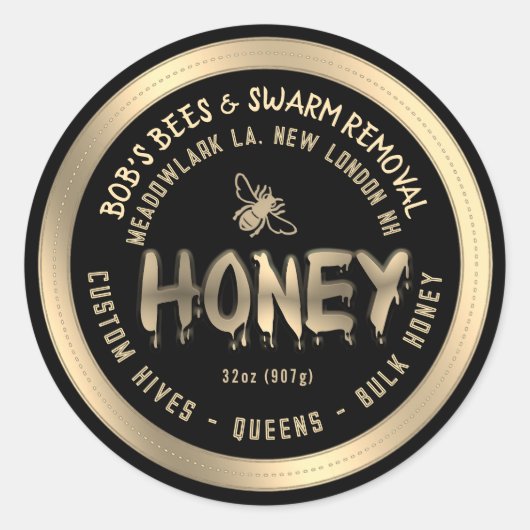 Getrockneter Honig versteckt warme Entfernungskräf Runder Aufkleber (Vorderseite)