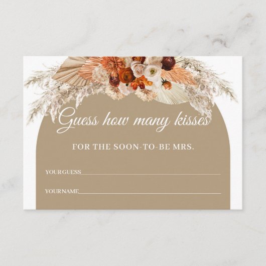 Getrockneter Palm Pampas Grass Terracotta Wie viel Begleitkarte (Vorderseite)