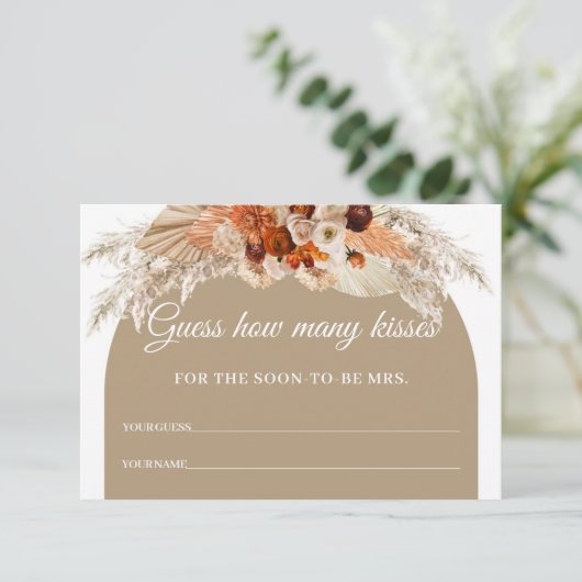 Getrockneter Palm Pampas Grass Terracotta Wie viel Begleitkarte (Stehend Vorderseite)