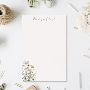 Getrockneter Wildblumenstrauß personalisierter Nam Post-it Klebezettel