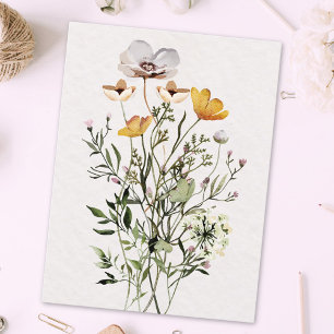 Getrockneter Wildblumenstrauß Postkarte