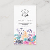 Getrocknetes florales Wasserfarblogo, Bestellung b Visitenkarte (Rückseite)