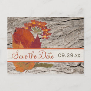 Getrocknetes Herbstleaf, Blume Save the Date Postk Ankündigungspostkarte