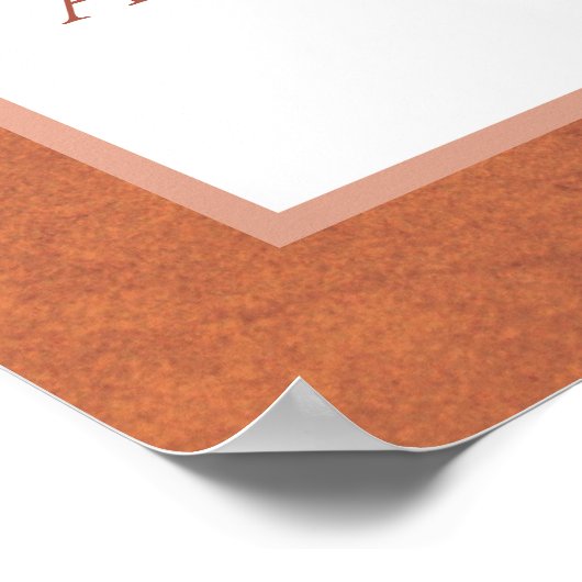 Getrocknetes Palmblättergras Terracotta Begrüßung Poster (Ecke)