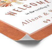 Getrocknetes Palmblättergras Terracotta Begrüßung Poster (Ecke)