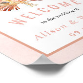 Getrocknetes Palmblättergras Weichrosa Begrüßung Poster (Ecke)