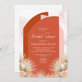 Getrocknetes Palms Boho Terracotta Brautparty Einladung (Vorne/Hinten)