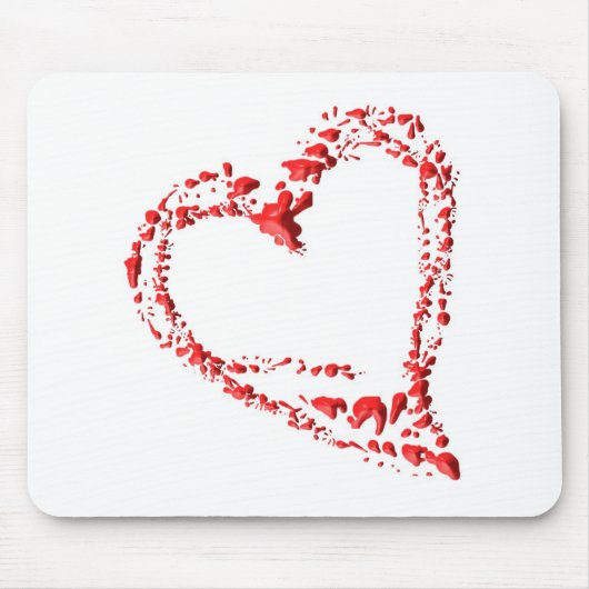 getropftes Herz Mousepad (Vorne)