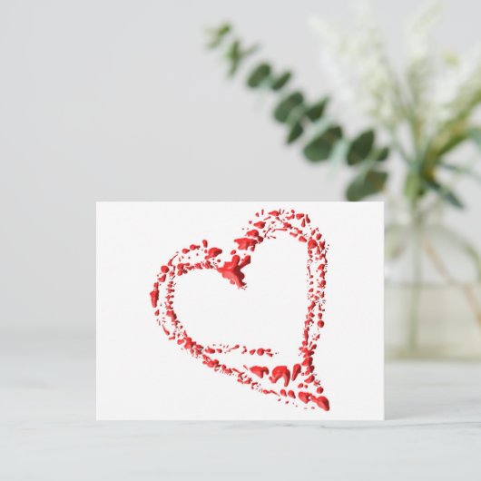 Getropftes Herz Postkarte (Stehend Vorderseite)