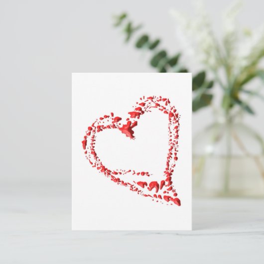 getropftes Herz Postkarte (Stehend Vorderseite)