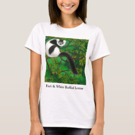 Getrumpfter Lemur-Damenschwarzweiss-babydoll T-Shirt
