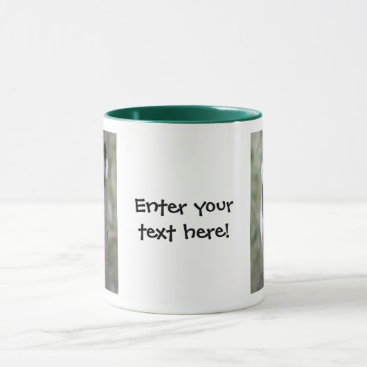 Getrumpfter Schwarzweiss-lemur auf Baum Tasse (Zentrum)