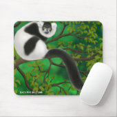 Getrumpfter Schwarzweiss-lemur Mousepad (Mit Mouse)