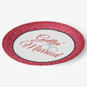 Gettin' Verheiratet Red Glitzer 9" Teller (Schrägansicht)