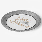 Gettin' Verheiratet Silver Glitzer 9" Teller (Schrägansicht)