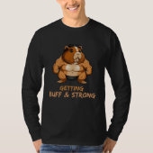 Getting Buff & Strong Guinea Pig Weightlifting Bod T-Shirt (Vorderseite)