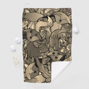 Getting Foxy Sepia Tone Golfhandtuch