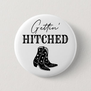 Getting Hitched Bride Western Junggeselinnen-Absch Button