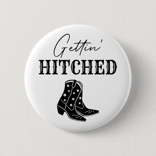 Getting Hitched Bride Western Junggeselinnen-Absch Button (Vorderseite)