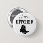 Getting Hitched Bride Western Junggeselinnen-Absch Button (Vorne & Hinten)