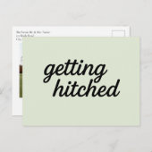 Getting Hitched Save the Date Postcard Postkarte (Vorne/Hinten)