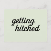 Getting Hitched Save the Date Postcard Postkarte (Vorderseite)