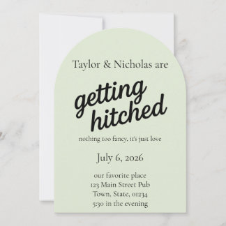 "Getting Hitched" Wedding Elopement Invitation Einladung