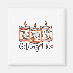Getting Lit Candles Niedlich Herbst Pumpkin Gewürz Magnet