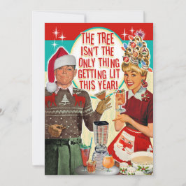 Getting Lit Christmas Party Einladung - Paar