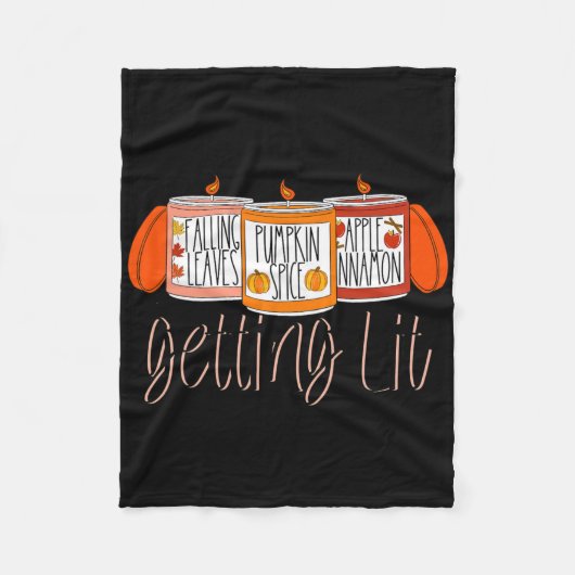 Getting Lit Fall konzentrierte Kerzen Pumpkin Gewü Fleecedecke (Vorderseite)