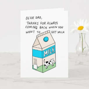 Getting Milk Vater Weihnachtskarte des Vaters Karte