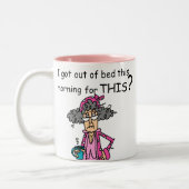 Getting Out of Bed Humor Zweifarbige Tasse (Links)