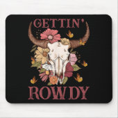 Getting Rowdy Western Cowgirl Wildblume Groovy Ba Mousepad (Vorne)