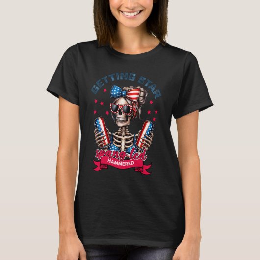 Getting Star Spangled Hammered 4. Juli Funny S T-Shirt (Vorderseite)
