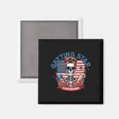 Getting Star Spangled Hammered American Skeleton 4 Magnet (Vorderseite/Rückseite)