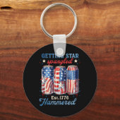 Getting Star Spangled Hammered Funny America Schlüsselanhänger (Vorderseite)
