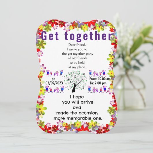 Getting Together Einladung (Stehend Vorderseite)