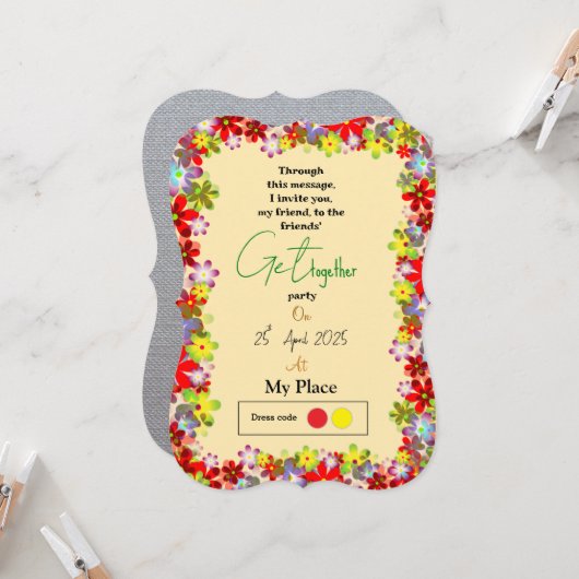 Getting Together Einladung (Vorderseite/Rückseite Beispiel)